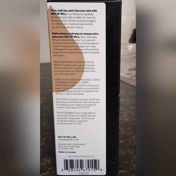 NWT 07 BREATHER CEDARWOOD + GRAPEFRUIT MOISTURIZING BODY OIL - Picture 4 of 5